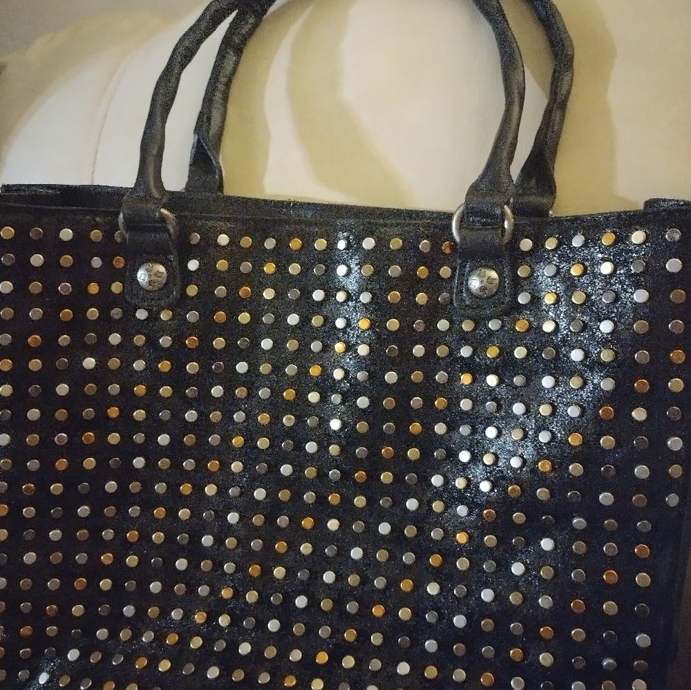 Patricia Nash Zancona Tote Studded Black - Leather
